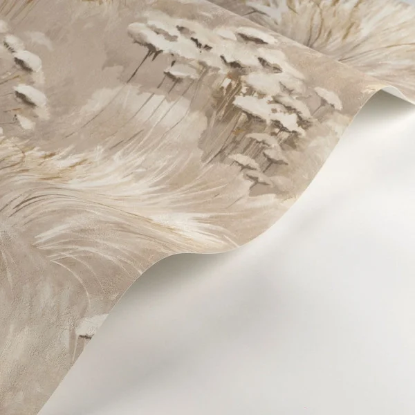Oyat Wallpaper - Beige Lin by neutral botanical wallpaper and wave with wallpaper