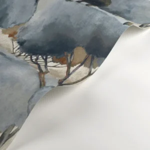 blue botanical wallpaper and wave with wallpaper