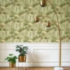 yellow botanical wallpaper and with
