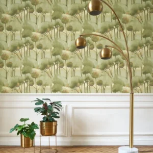yellow botanical wallpaper and with