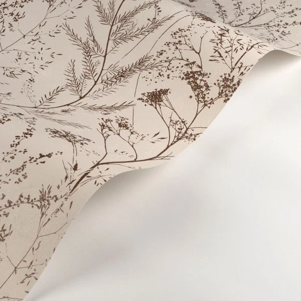 Prairie Wallpaper - Terre De Sienne by neutral botanical wallpaper and wave with wallpaper