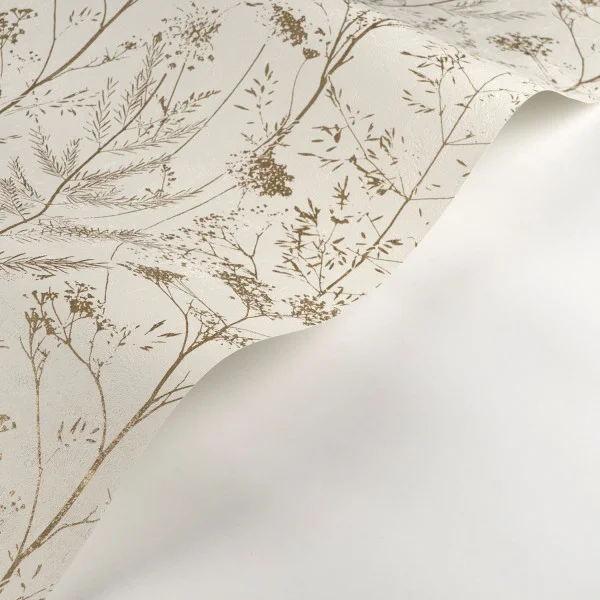 Prairie Wallpaper - Olive by neutral botanical wallpaper and wave with wallpaper