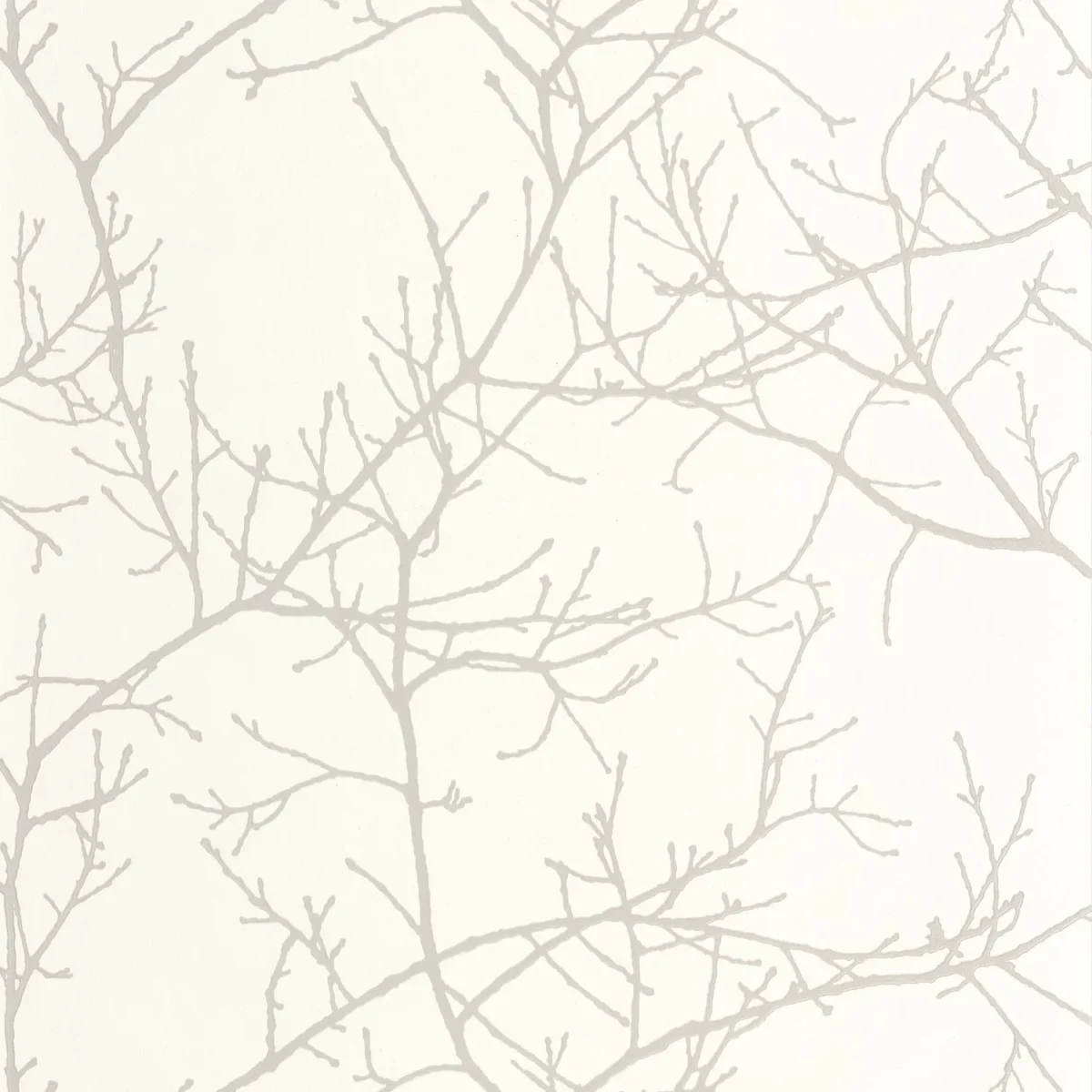 Vancouver Wallpaper - Blanc Neige by white botanical wallpaper from casadeco