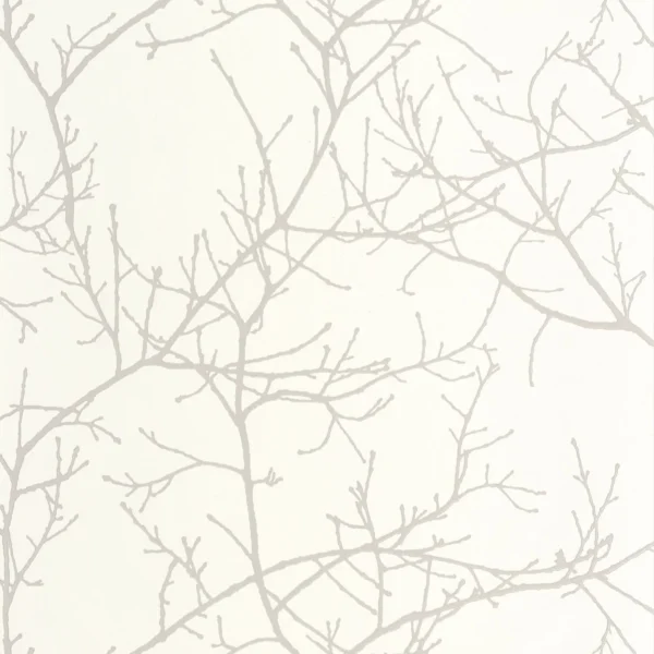 Vancouver Wallpaper - Blanc Neige by white botanical wallpaper from casadeco