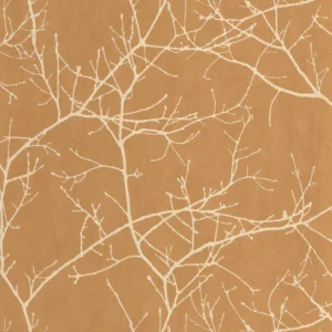 orange botanical wallpaper from casadeco