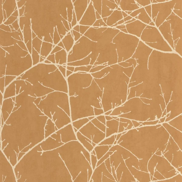 Vancouver Wallpaper - Jaune Miel by orange botanical wallpaper from casadeco