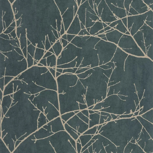 Vancouver Wallpaper - Bleu Encre by blue botanical wallpaper from casadeco