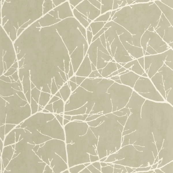 Vancouver Wallpaper - Vert Lichen by neutral botanical wallpaper from casadeco