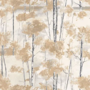 orange botanical wallpaper from casadeco