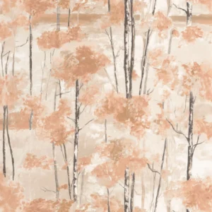 orange botanical wallpaper from casadeco