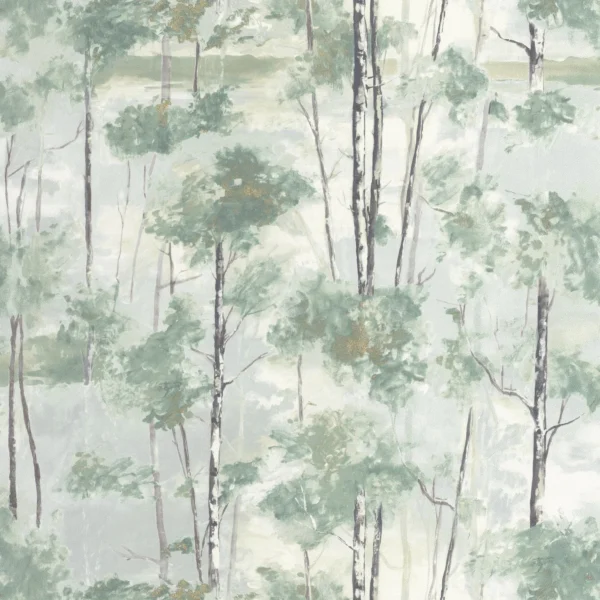 Skandinavia Wallpaper - Vert Eucalyptus by green botanical wallpaper from casadeco