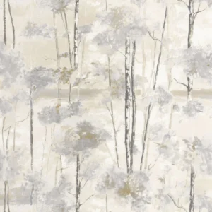 black-grey botanical wallpaper from casadeco
