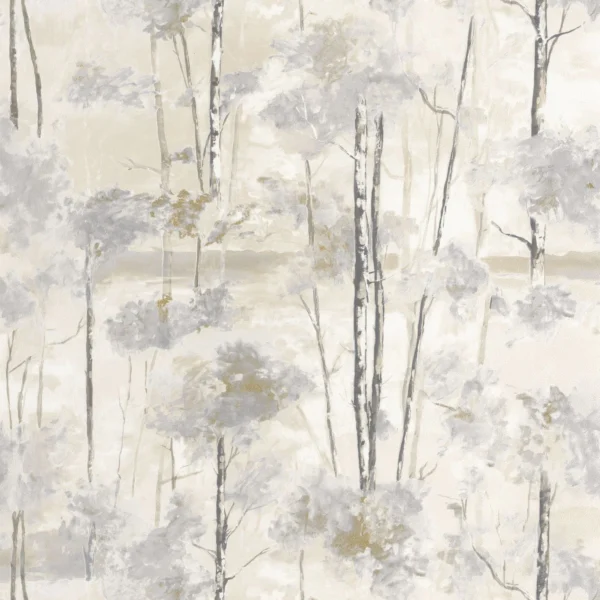 Skandinavia Wallpaper - Blanc Neige by black-grey botanical wallpaper from casadeco