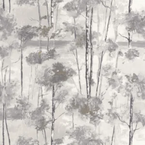 black-grey botanical wallpaper from casadeco