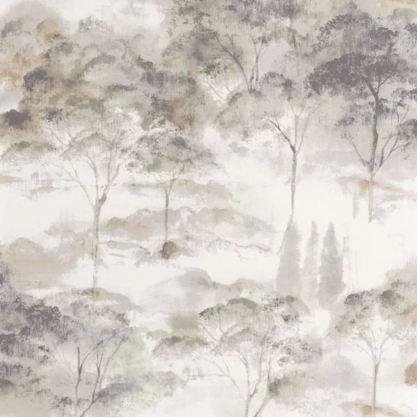 Sila Wallpaper - Blanc Neige by neutral botanical wallpaper from casadeco