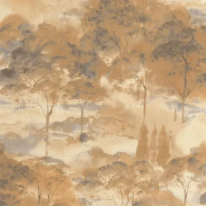 orange botanical wallpaper from casadeco