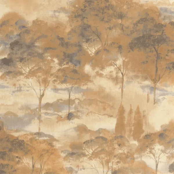 Sila Wallpaper - Jaune Miel by orange botanical wallpaper from casadeco
