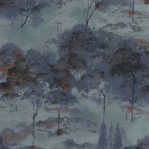 blue botanical wallpaper from casadeco