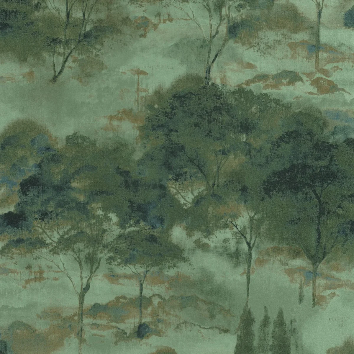 Sila Wallpaper - Vert Eucalyptus by green botanical wallpaper from casadeco