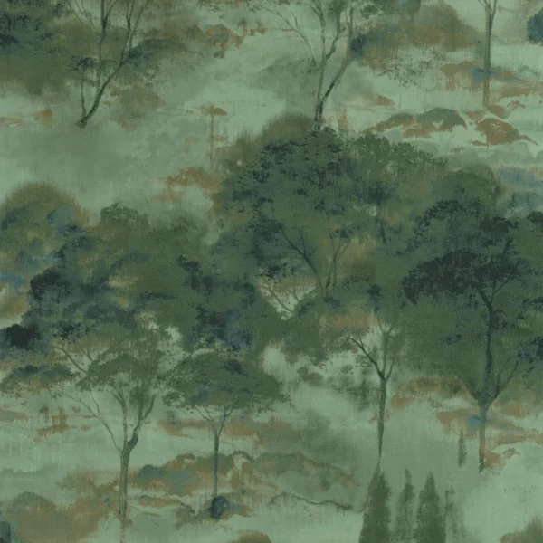 Sila Wallpaper - Vert Eucalyptus by green botanical wallpaper from casadeco