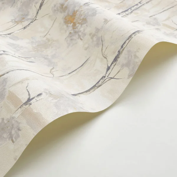 Skandinavia Wallpaper - Blanc Neige by black-grey botanical wallpaper and wallpaper with wave