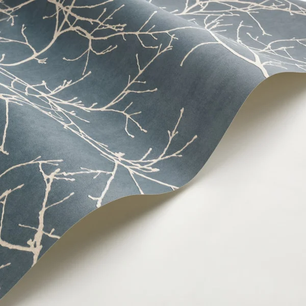 Vancouver Wallpaper - Bleu Encre by blue botanical wallpaper and wallpaper with wave