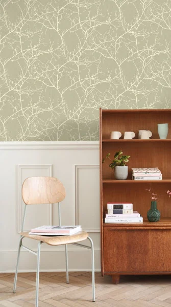 Vancouver Wallpaper - Vert Olive by green botanical wallpaper and with