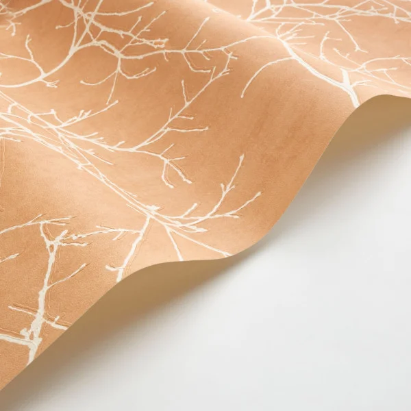 Vancouver Wallpaper - Jaune Miel by orange botanical wallpaper and wallpaper with wave