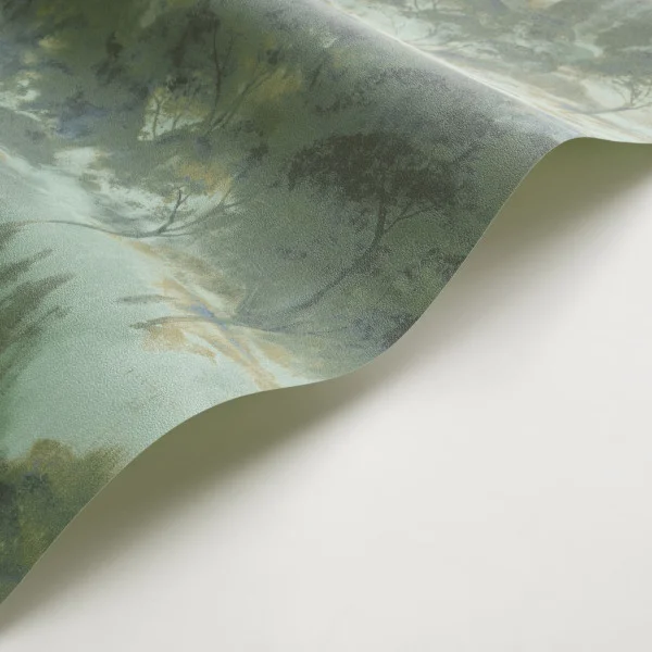Sila Wallpaper - Vert Eucalyptus by green botanical wallpaper and wallpaper with wave