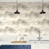 black-grey botanical wallpaper and with