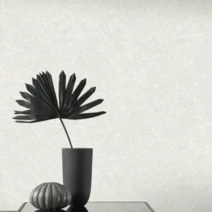black-grey plain wallpaper and wall with side table and vases