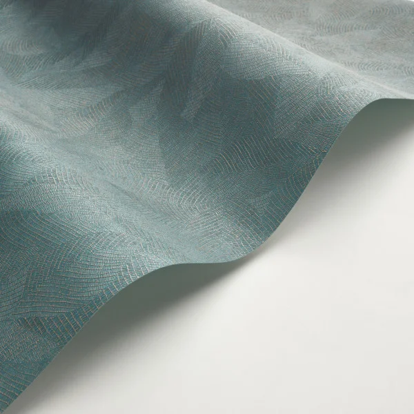 Masaya Wallpaper - Bleu Paon by blue plain wallpaper and wallpaper with wave