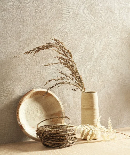 Masaya Wallpaper - Taupe by neutral plain wallpaper and with