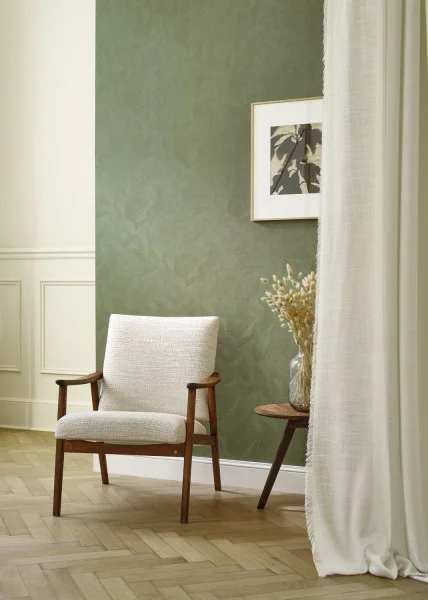 Masaya Wallpaper - Beige Cognac by green plain wallpaper and with