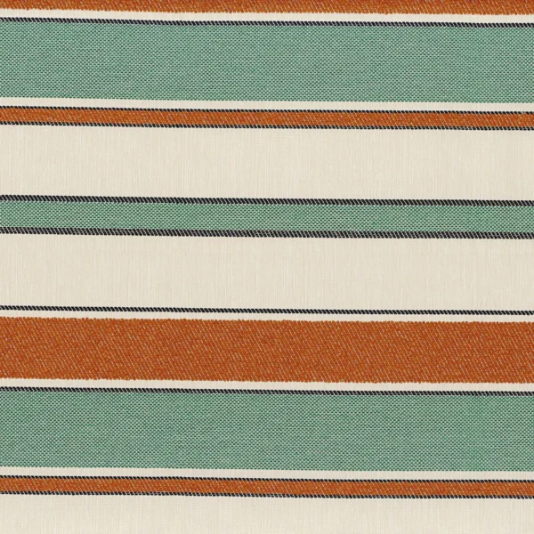 Sorrente Fabric - Emeraude Orange by red striped woven fabric from Casamance