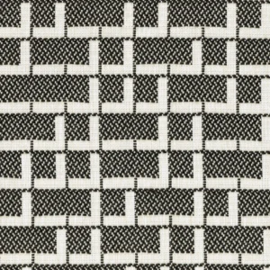 black-grey geometric jacquard fabric from Casamance