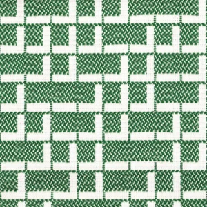 green geometric jacquard fabric from Casamance