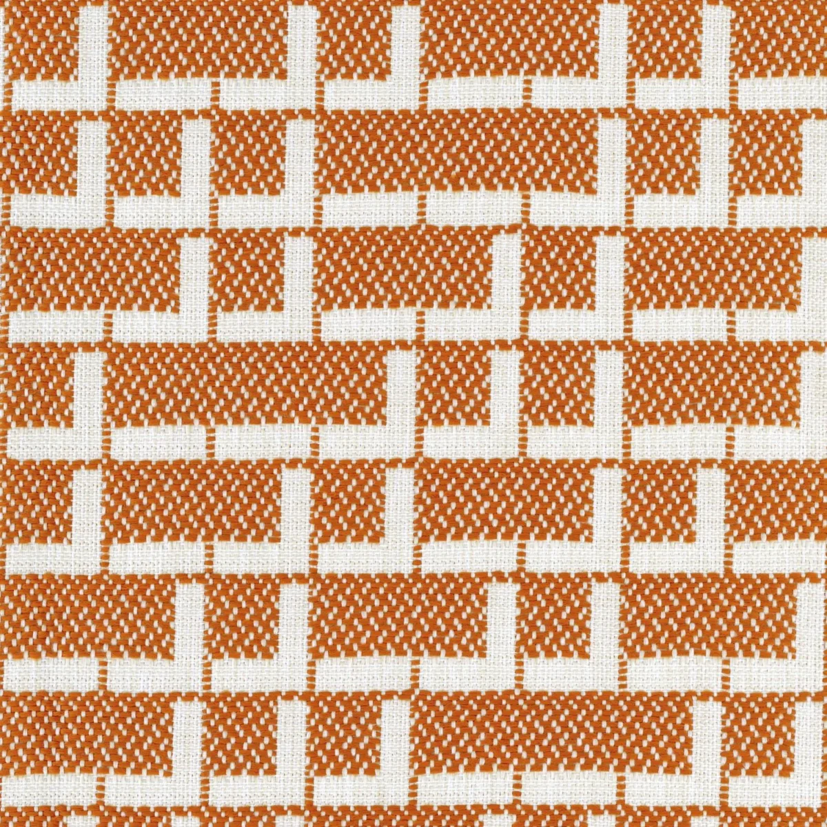 Rufolo Fabric - Orange by orange geometric jacquard fabric from Casamance