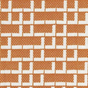 orange geometric jacquard fabric from Casamance