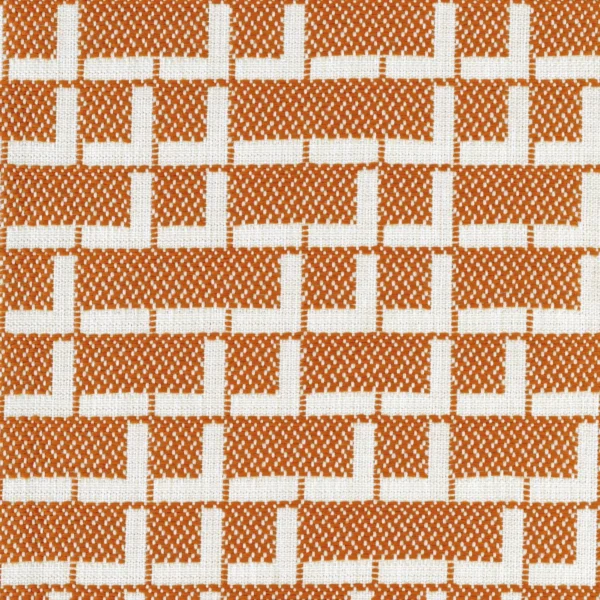 Rufolo Fabric - Orange by orange geometric jacquard fabric from Casamance