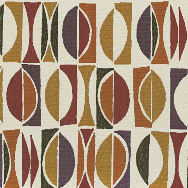 Amalfi Fabric - Ocre Orange by yellow geometric woven fabric from Casamance