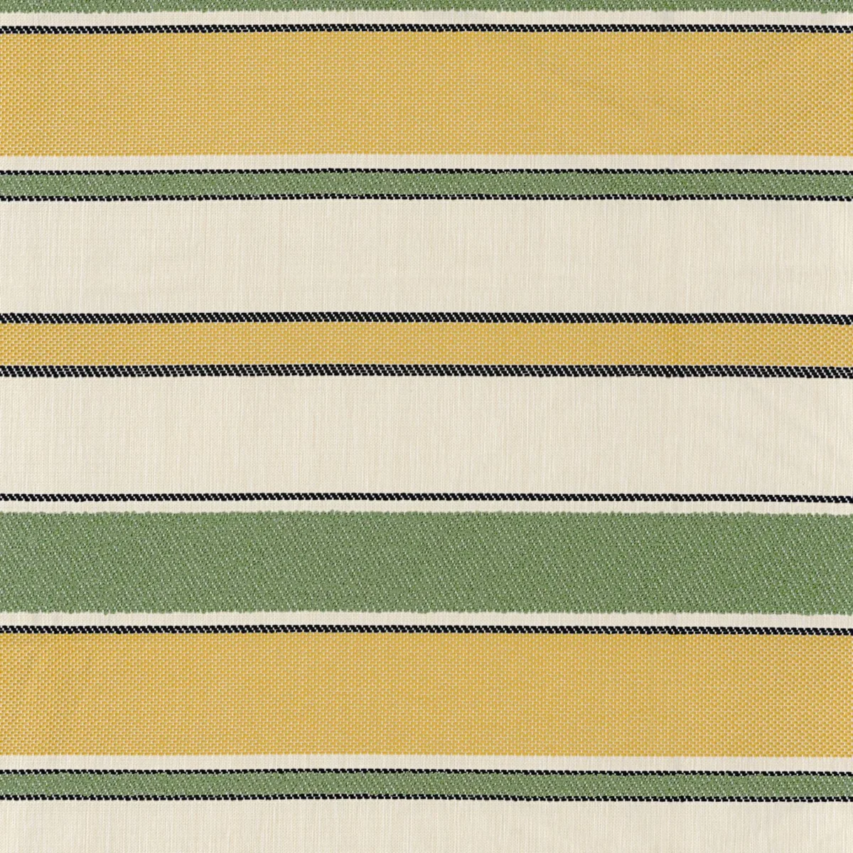 Sorrente Fabric - Jaune Vert by yellow striped woven fabric from Casamance