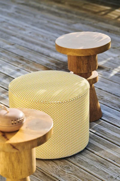 Ziro Fabric - Beige Blanc by neutral misc pouf with chair