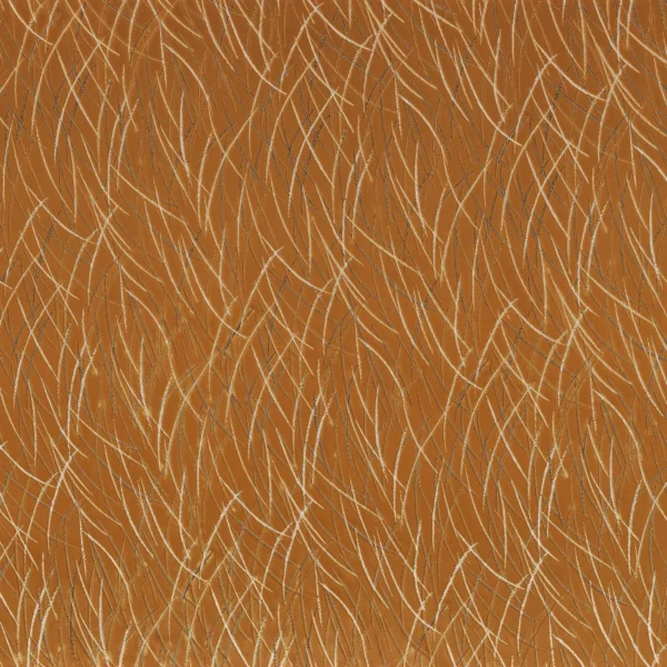 Euphorbe Fabric - Ambre by orange misc embroideried fabric from Casamance