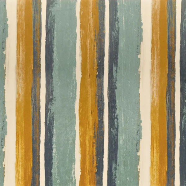 Birkin Fabric - Celadon by blue striped printed fabric from Casamance