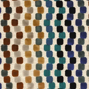 blue geometric woven fabric from Casamance
