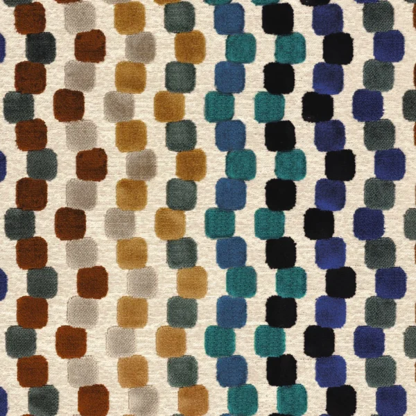 blue geometric woven fabric from Casamance