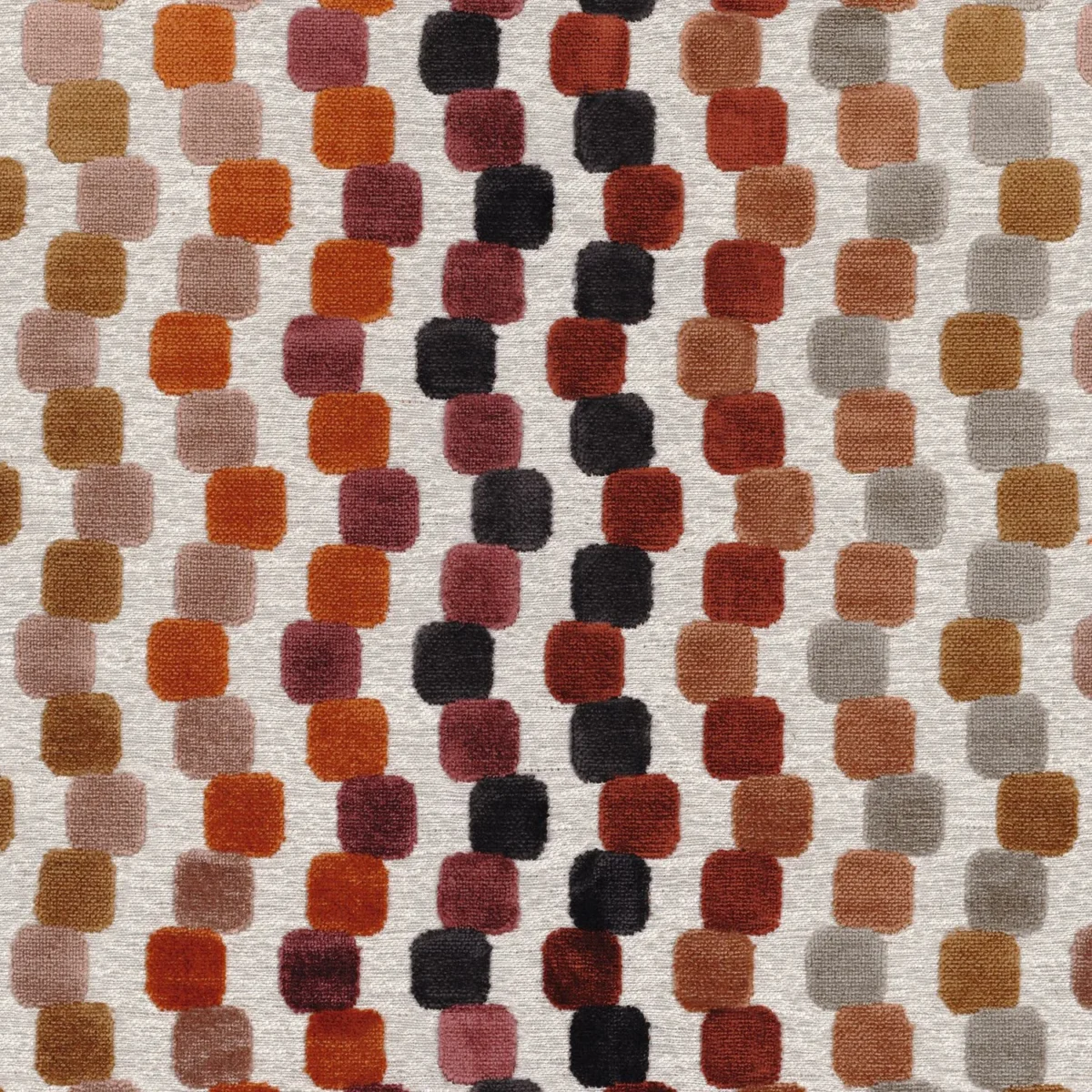 red geometric woven fabric from Casamance