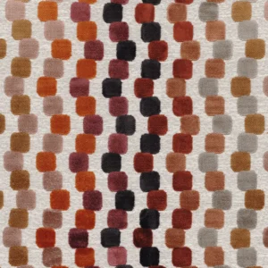 red geometric woven fabric from Casamance
