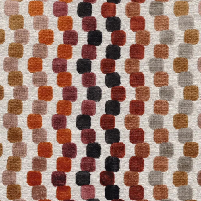 Orphisme Fabric - Bordeaux / Tangerine swatch